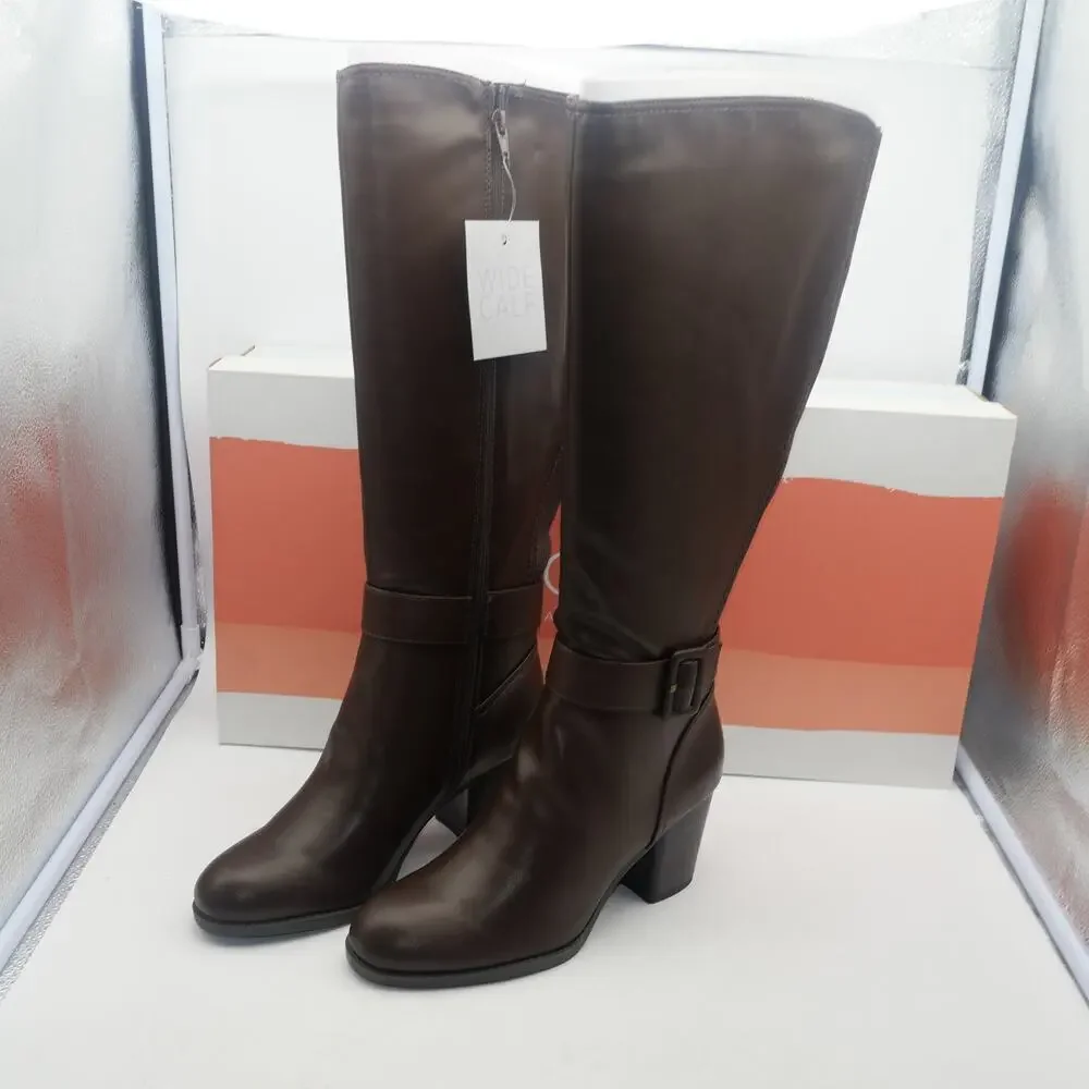 NEW Soul by Naturalizer Women's 8.5 Twinkle High Shaft Boots Brown Wide Calf